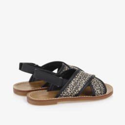 Dolce & Gabbana-Girls Beige Logo Canvas Sandals | Childrensalon Outlet