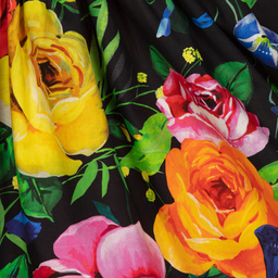 Dolce & Gabbana-Girls Black Cotton Rose Dress | Childrensalon Outlet