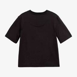 Dolce & Gabbana-Girls Black Cotton T-Shirt | Childrensalon Outlet