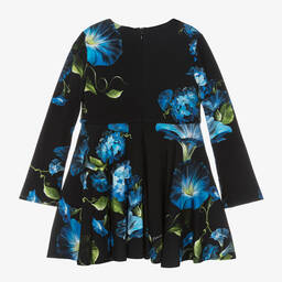 Dolce & Gabbana-Girls Black Floral Jersey Dress | Childrensalon Outlet