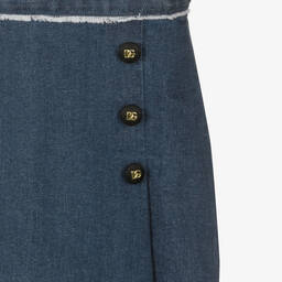 Dolce & Gabbana-Girls Black Jersey & Blue Denim Dress | Childrensalon Outlet