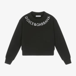 Dolce & Gabbana-Girls Black Jersey Sweatshirt | Childrensalon Outlet