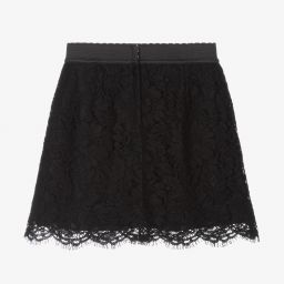 Dolce & Gabbana-Girls Black Lace Skirt | Childrensalon Outlet