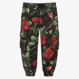 Dolce & Gabbana-Girls Black Padded Joggers | Childrensalon Outlet