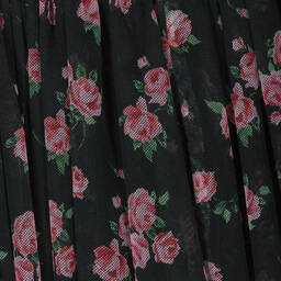 Dolce & Gabbana-Girls Black & Pink Rose Tulle Skirt | Childrensalon Outlet