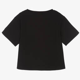 Dolce & Gabbana-تيشيرت قطن لون أسود للبنات | Childrensalon Outlet