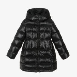 Dolce & Gabbana-Girls Black Shiny Down Coat | Childrensalon Outlet