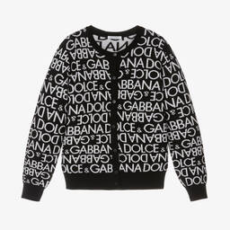 Dolce & Gabbana-Черно-белый шерстяной кардиган | Childrensalon Outlet