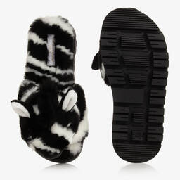 Dolce & Gabbana-Girls Black Zebra Sliders | Childrensalon Outlet
