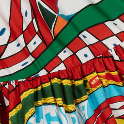 Dolce & Gabbana-Girls Blue Cotton Carretto Dress | Childrensalon Outlet