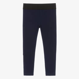 Dolce & Gabbana-Girls Blue Cotton Rose Leggings | Childrensalon Outlet