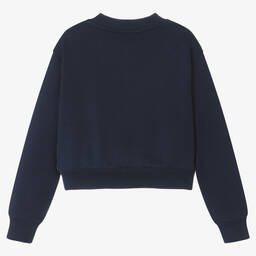 Dolce & Gabbana-سويتشيرت قطن جيرسي لون كحلي للبنات | Childrensalon Outlet