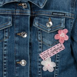 Dolce & Gabbana-Girls Blue Denim Jacket | Childrensalon Outlet