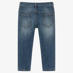 Dolce & Gabbana-Girls Blue Denim Jewel Logo Jeans | Childrensalon Outlet