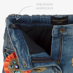 Dolce & Gabbana-Girls Blue Denim Regular Fit Jeans | Childrensalon Outlet