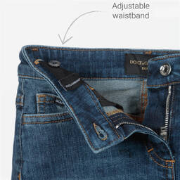 Dolce & Gabbana-تنورة قطن دنيم لون أزرق | Childrensalon Outlet