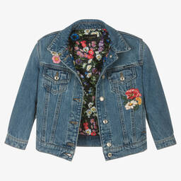 Dolce & Gabbana-Голубая джинсовая куртка с цветами | Childrensalon Outlet