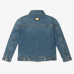 Dolce & Gabbana-Голубая джинсовая куртка с цветами | Childrensalon Outlet