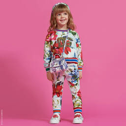 Dolce & Gabbana-Girls Blue Garden Joggers | Childrensalon Outlet