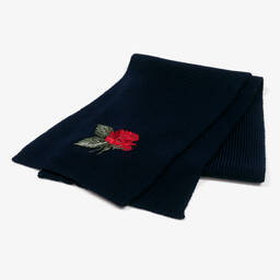 Dolce & Gabbana-Girls Blue Knitted Wool Scarf | Childrensalon Outlet