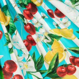 Dolce & Gabbana-Girls Blue Lemon & Cherries Cotton Dress | Childrensalon Outlet
