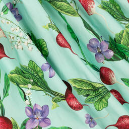 Dolce & Gabbana-Голубое платье из поплина с принтом Farmer для девочек | Childrensalon Outlet