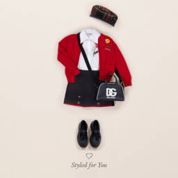 Dolce & Gabbana-Girls Blue Wool Twill Skort | Childrensalon Outlet