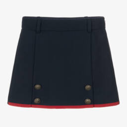 Dolce & Gabbana-Girls Blue Wool Twill Skort | Childrensalon Outlet