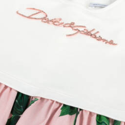 Dolce & Gabbana-Girls Blush Bloom T-Shirt Gown | Childrensalon Outlet