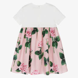 Dolce & Gabbana-Girls Blush Bloom T-Shirt Gown | Childrensalon Outlet