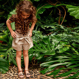 Dolce & Gabbana-Girls Brown Leather Sandals | Childrensalon Outlet