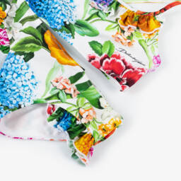 Dolce & Gabbana-Girls Colourful Floral Ruffle Bikini | Childrensalon Outlet