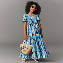 Dolce & Gabbana-Платье из хлопка с бабочками для девочек | Childrensalon Outlet