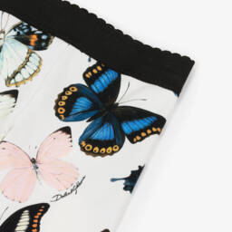 Dolce & Gabbana-Girls Cotton Leggings with Butterfly Print | Childrensalon Outlet