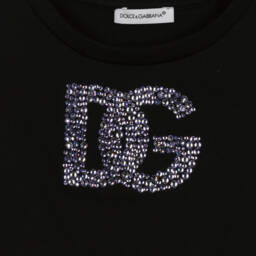 Dolce & Gabbana-Girls Cotton Rhinestone Logo Tee | Childrensalon Outlet