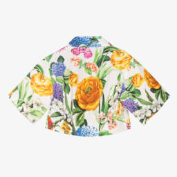 Dolce & Gabbana-Girls Cream & Floral Tie Blouse | Childrensalon Outlet