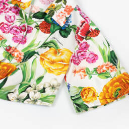 Dolce & Gabbana-Girls Cream & Floral Tie Blouse | Childrensalon Outlet