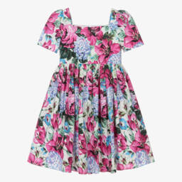 Dolce & Gabbana-Girls Delicate Pink Flower Dress | Childrensalon Outlet