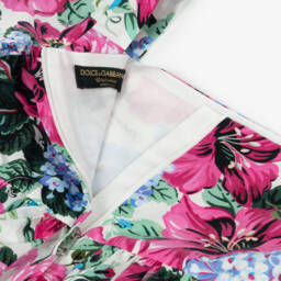 Dolce & Gabbana-Girls Delicate Pink Flower Dress | Childrensalon Outlet