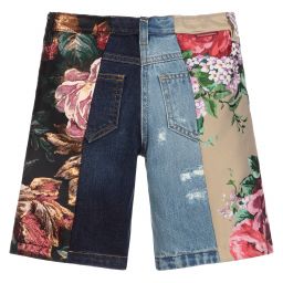 Dolce & Gabbana-Джинсовые шорты в стиле пэчворк для девочек | Childrensalon Outlet
