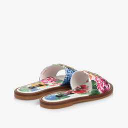 Dolce & Gabbana-Элегантные кремовые сандалии с цветочным узором для девочек | Childrensalon Outlet