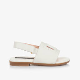 Dolce & Gabbana-Girls Elegant Ivory Leather Footwear | Childrensalon Outlet