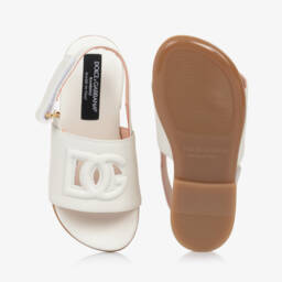 Dolce & Gabbana-Girls Elegant Ivory Leather Footwear | Childrensalon Outlet