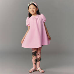 Dolce & Gabbana-Girls Elegant Pink Wool Frock | Childrensalon Outlet
