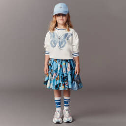 Dolce & Gabbana-Girls Elegant White Butterfly Top | Childrensalon Outlet