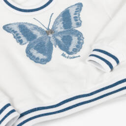 Dolce & Gabbana-Girls Elegant White Butterfly Top | Childrensalon Outlet