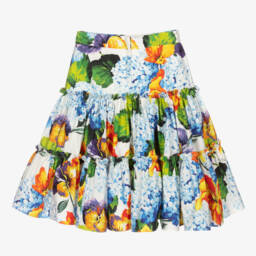 Dolce & Gabbana-Girls Elegant White Floral Skirt | Childrensalon Outlet