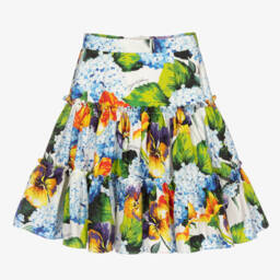 Dolce & Gabbana-Girls Elegant White Floral Skirt | Childrensalon Outlet