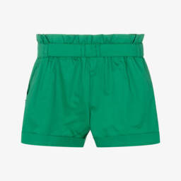 Dolce & Gabbana-Шорты из хлопка с поясом для девочек изумрудные | Childrensalon Outlet
