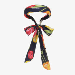 Dolce & Gabbana-Girls Floral Navy Hairband | Childrensalon Outlet